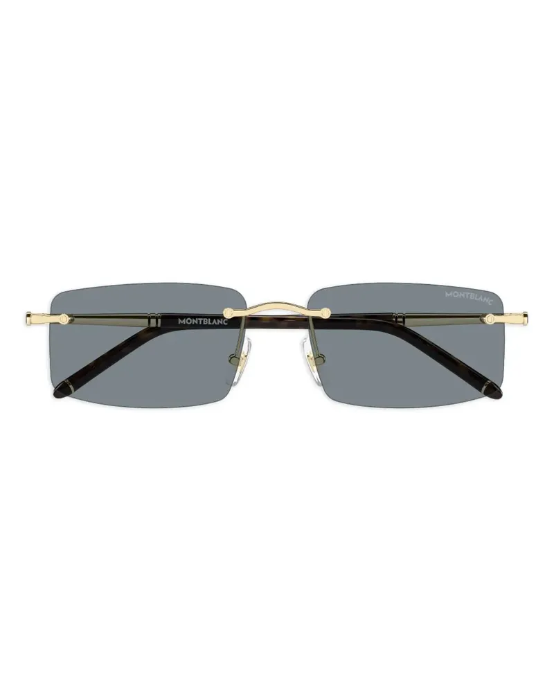 Montblanc Sonnenbrille mit eckigem Gestell - Braun Braun