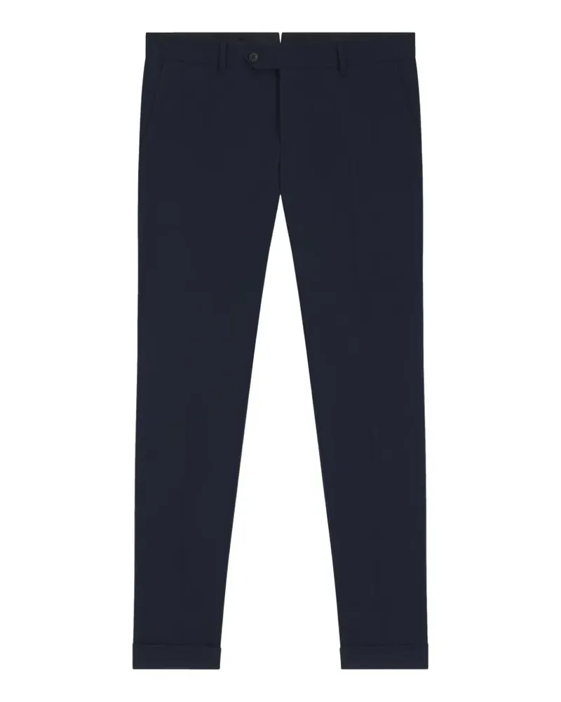 HUGO BOSS cuffed-hem slim-fit trousers - Blau Blau