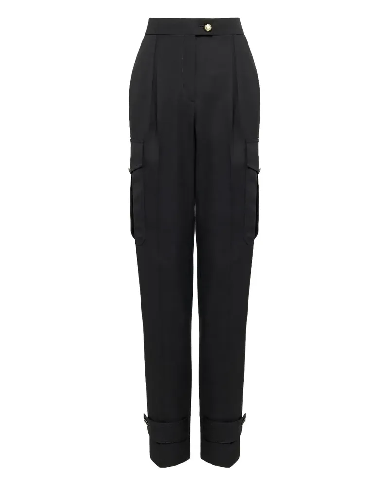 Alexander McQueen Hose mit hohem Bund - Schwarz Schwarz