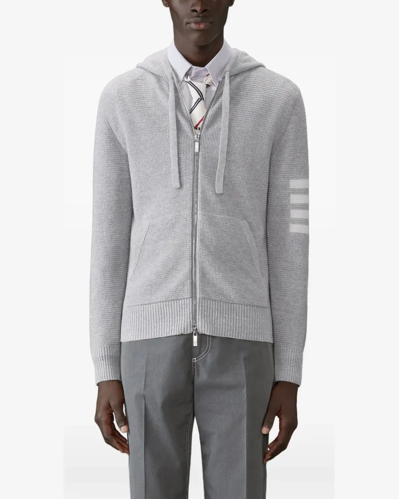 Thom Browne Hoodie in Waffelstrick - Blau Blau