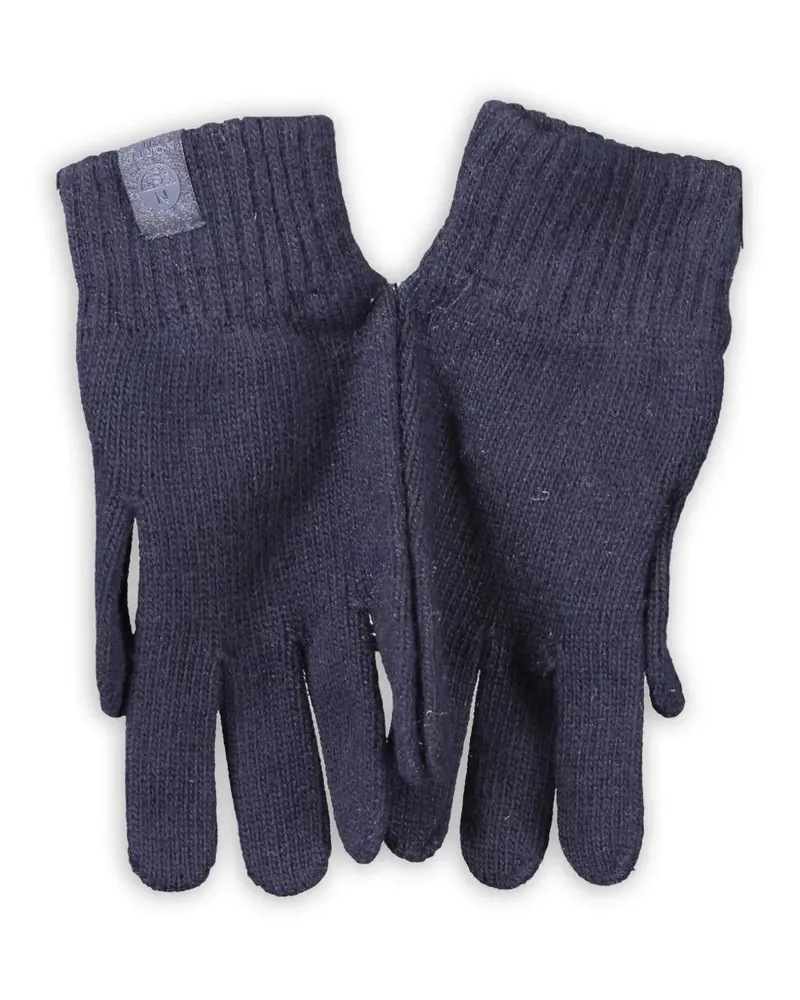 North Sails ribbed-knit logo-patch gloves - Blau Blau