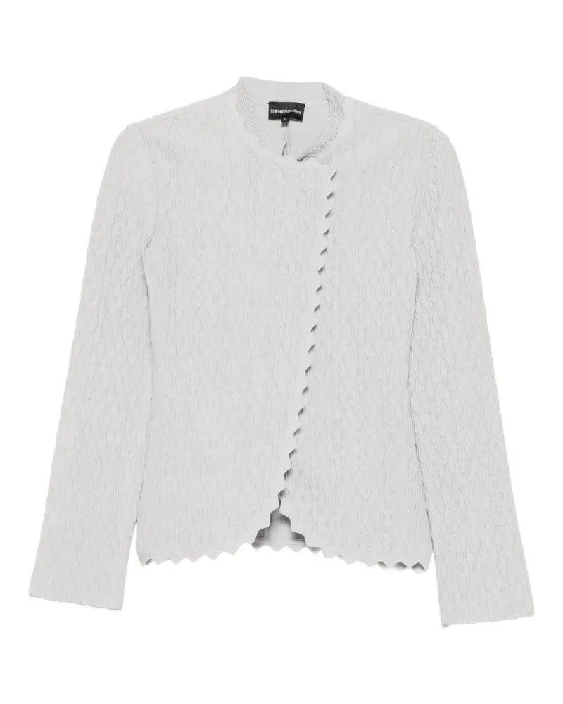Emporio Armani scalloped-edge wave-texture jacket - Grau Grau