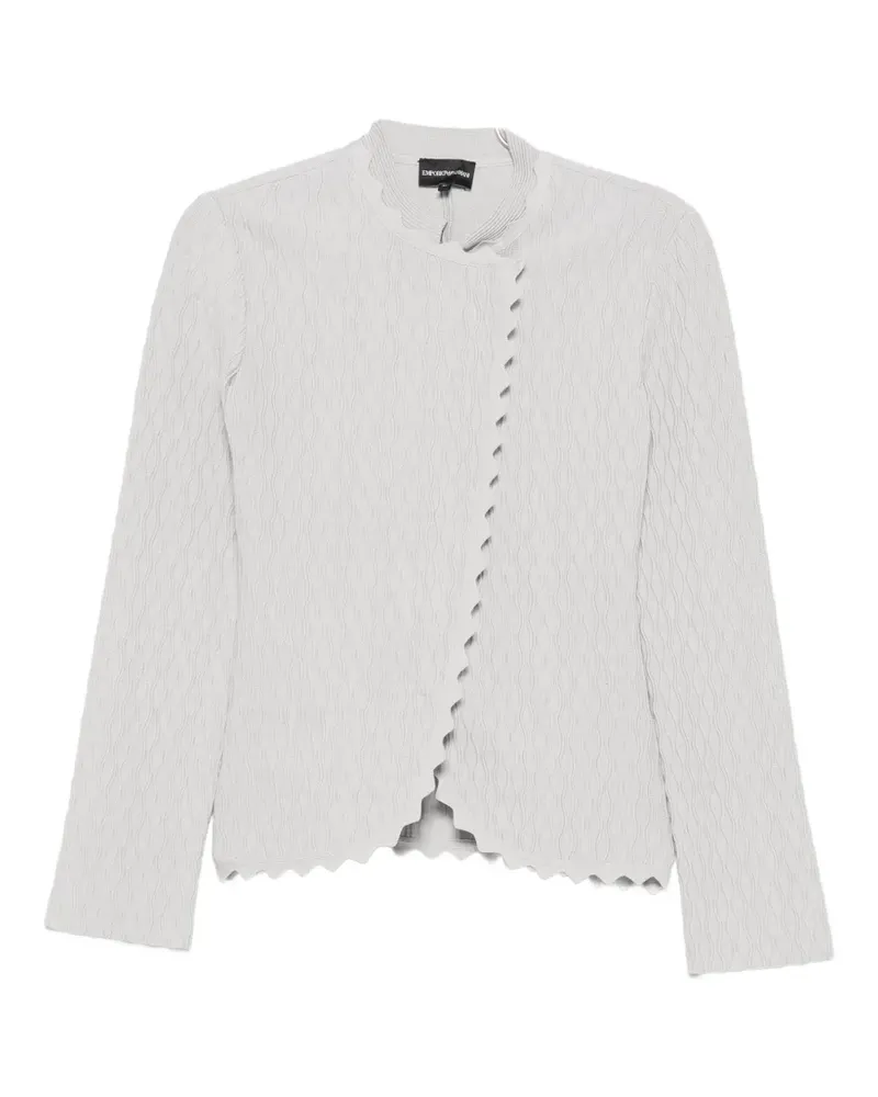 Emporio Armani scalloped-edge wave-texture jacket - Grau Grau