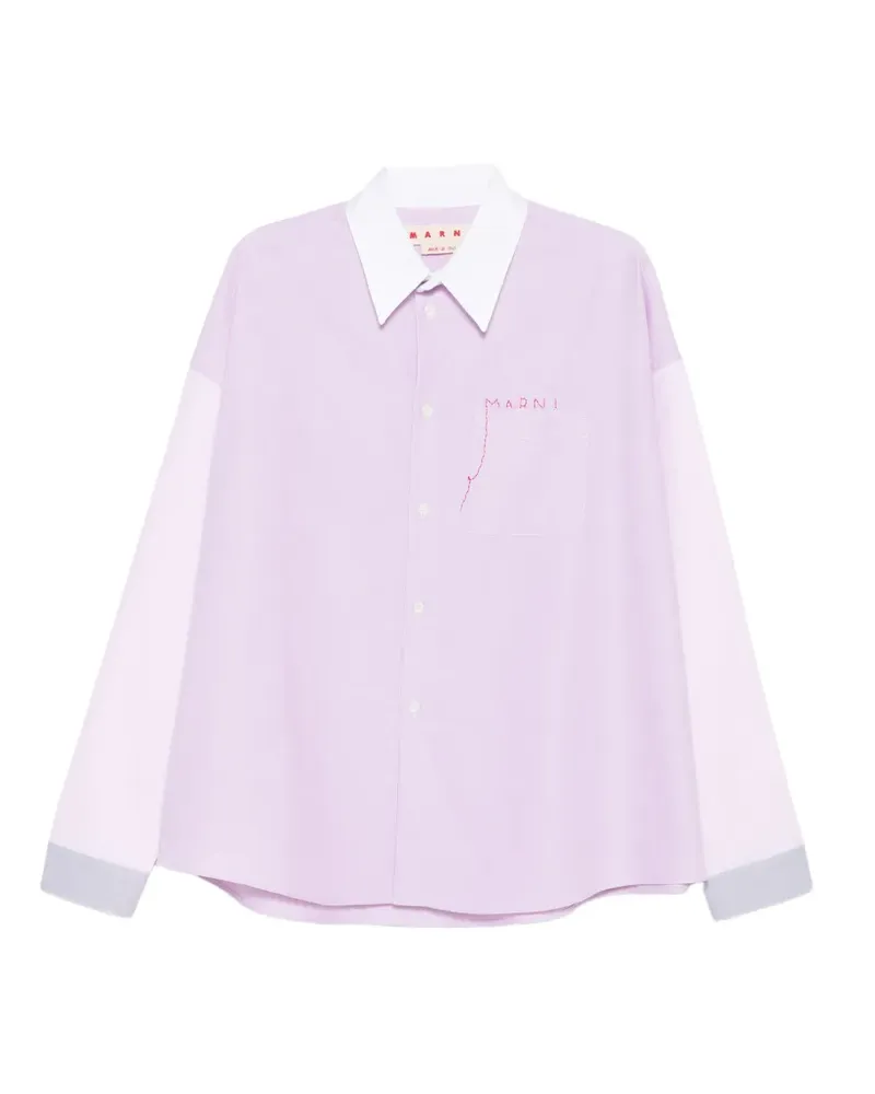 Marni colour-block pocket shirt - Violett Violett