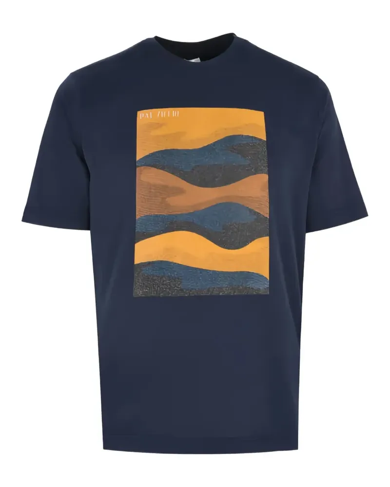 Pal Zileri T-Shirt mit grafischem Print - Blau Blau