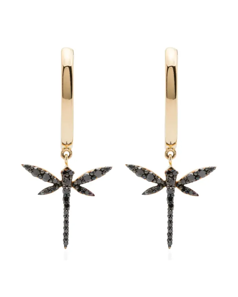 ANAPSARA Kleine 18kt Dragonfly Gelbgoldohrringe mit Diamant Gold
