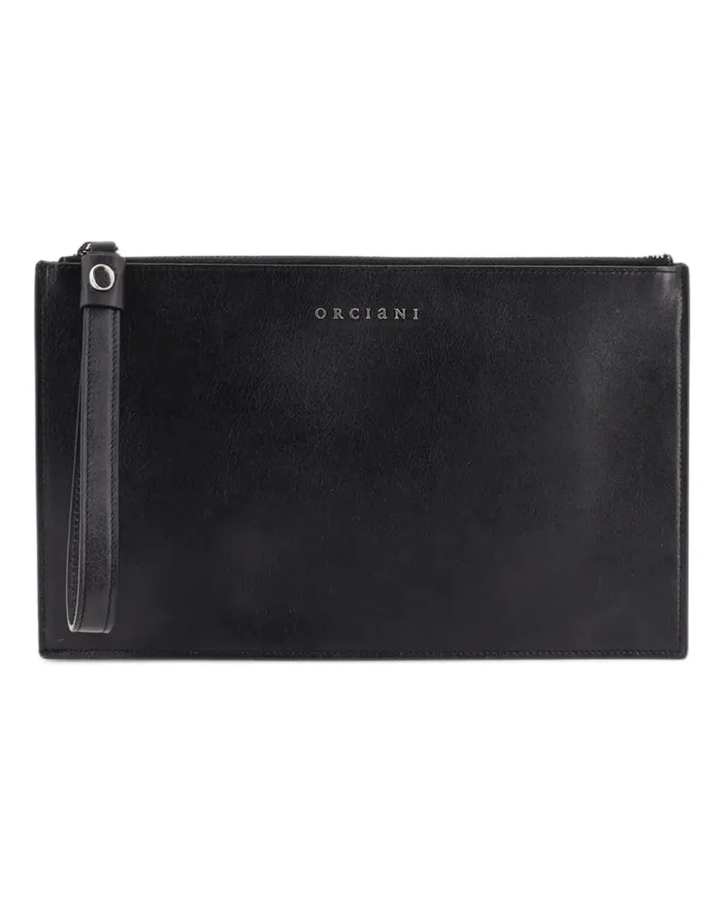 Orciani logo-plaque wristlet clutch bag - Schwarz Schwarz
