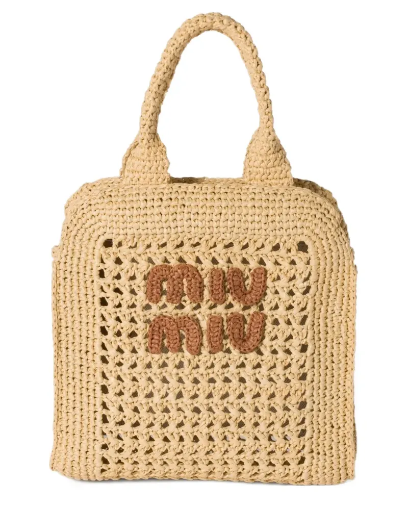 Miu Miu Gehäkelter Shopper - Nude Nude