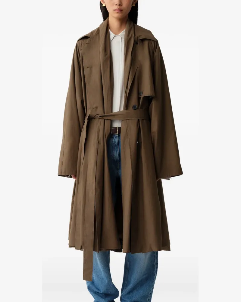 Calvin Klein belted storm-flap trench coat - Braun Braun