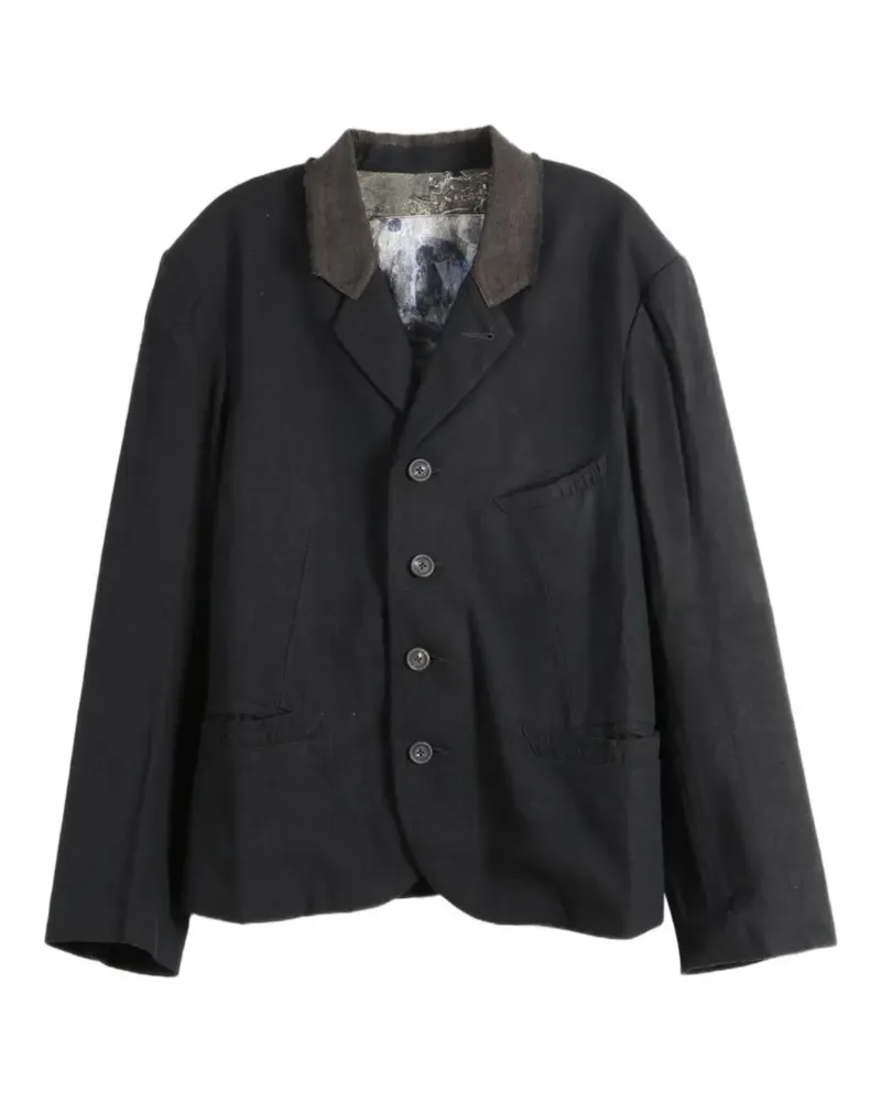Ziggy Chen contrasting-collar blazer - Schwarz Schwarz