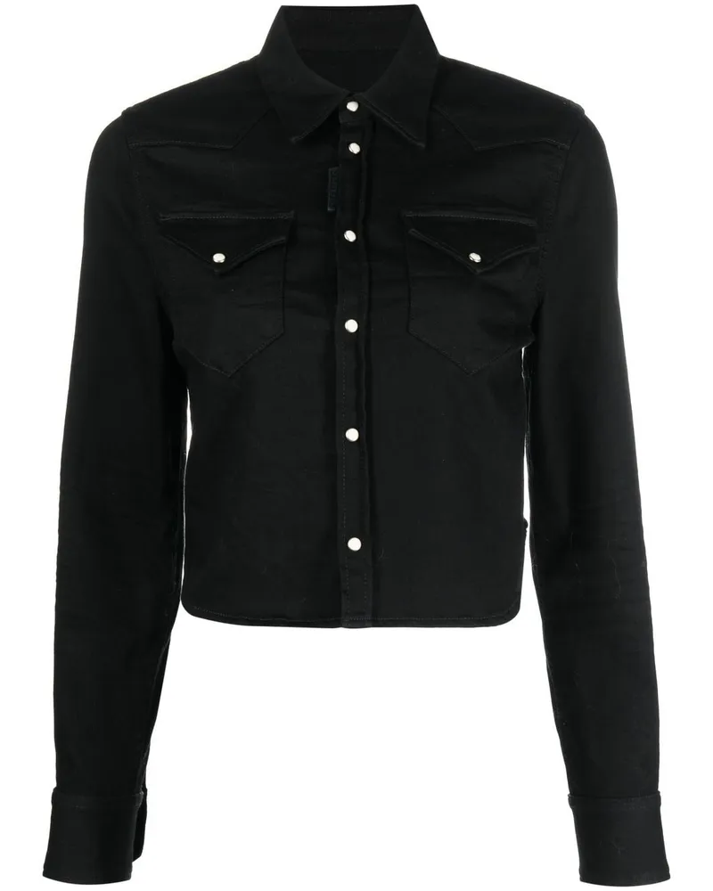 Dsquared2 Cropped-Jeanshemd - Schwarz Schwarz