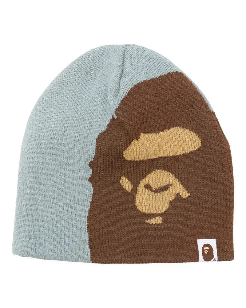 BAPE Ape Head Beanie aus Intarsien-Strick - Grau Grau