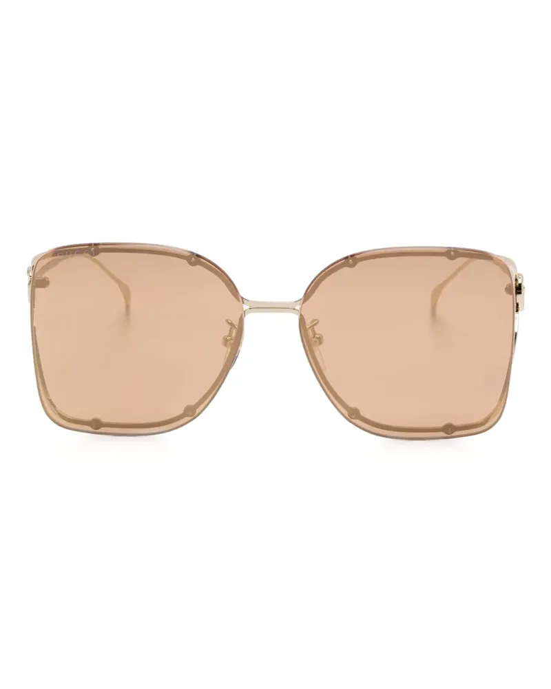 Gucci Sonnenbrille mit Oversized-Gestell - Gold Gold