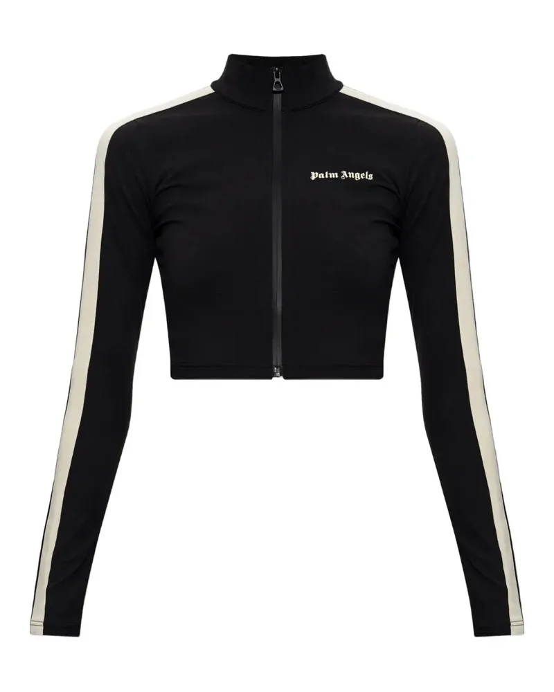 Palm Angels logo-print cropped sweatshirt - Schwarz Schwarz