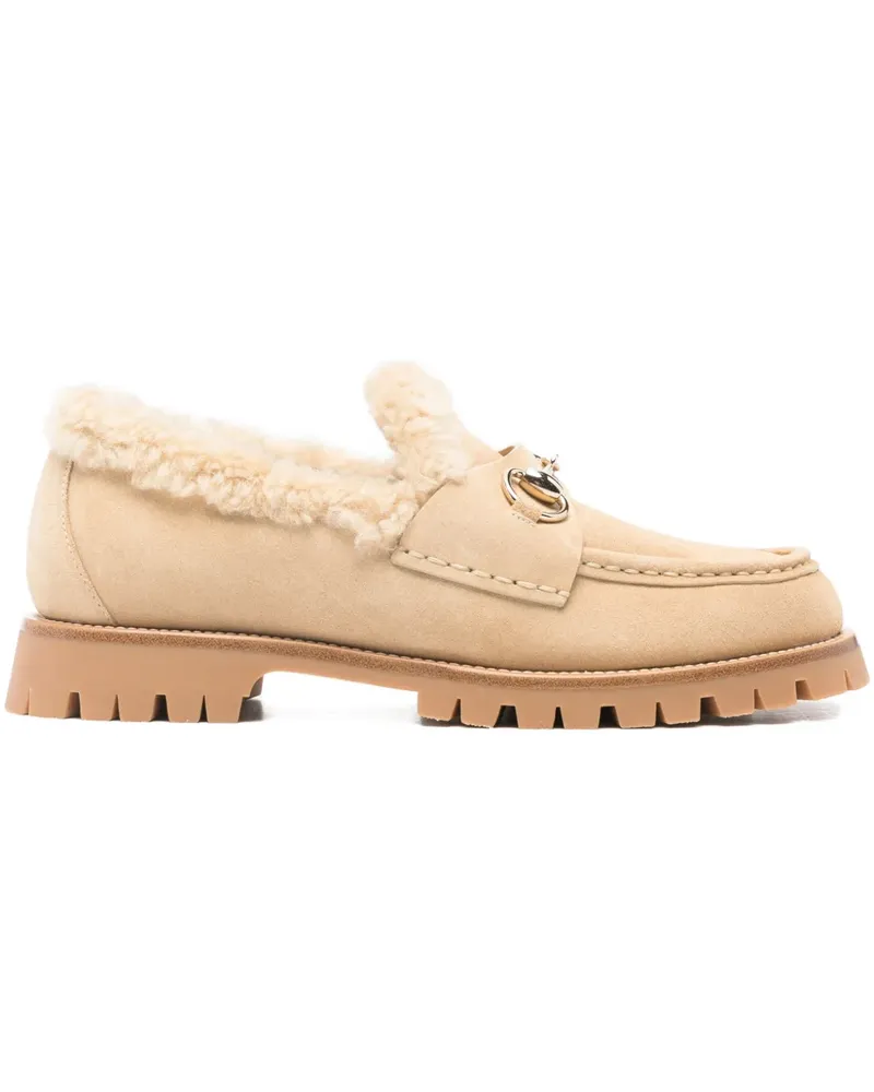 Gucci Loafer aus Shearling - Nude Nude