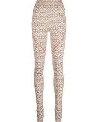 Patrizia Pepe Leggings mit Monogramm-Print Nude