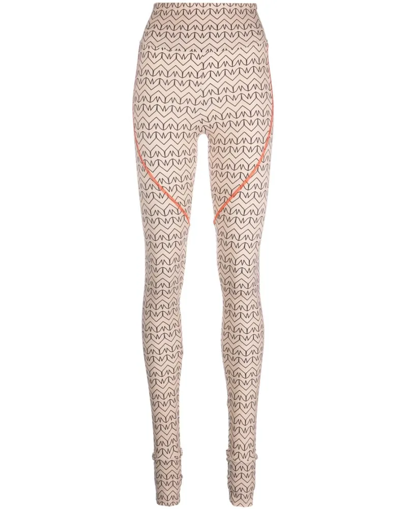 Patrizia Pepe Leggings mit Monogramm-Print - Nude Nude