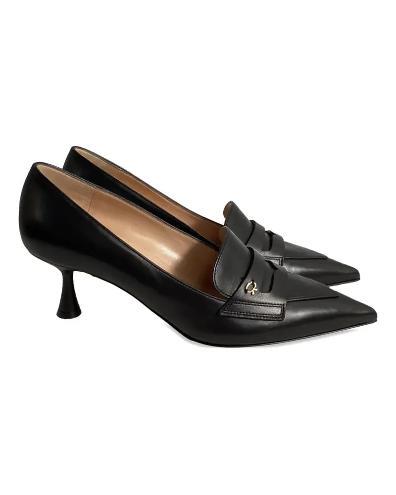 Gianvito Rossi Vitello leather loafer pumps - Schwarz Schwarz