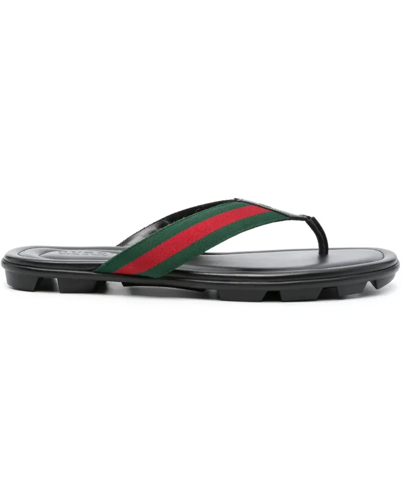 Gucci Flip-Flops mit Webstreifen - Schwarz Schwarz