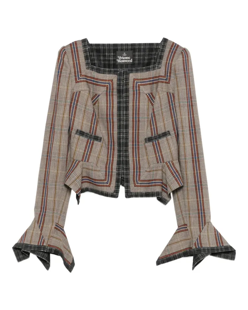 Vivienne Westwood Doppelreihiger Blazer mit Karomuster - Grau Grau