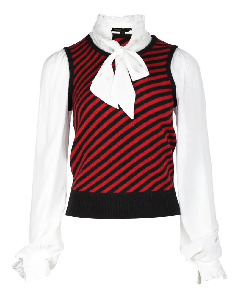 Maje striped bow sweater - Rot Rot