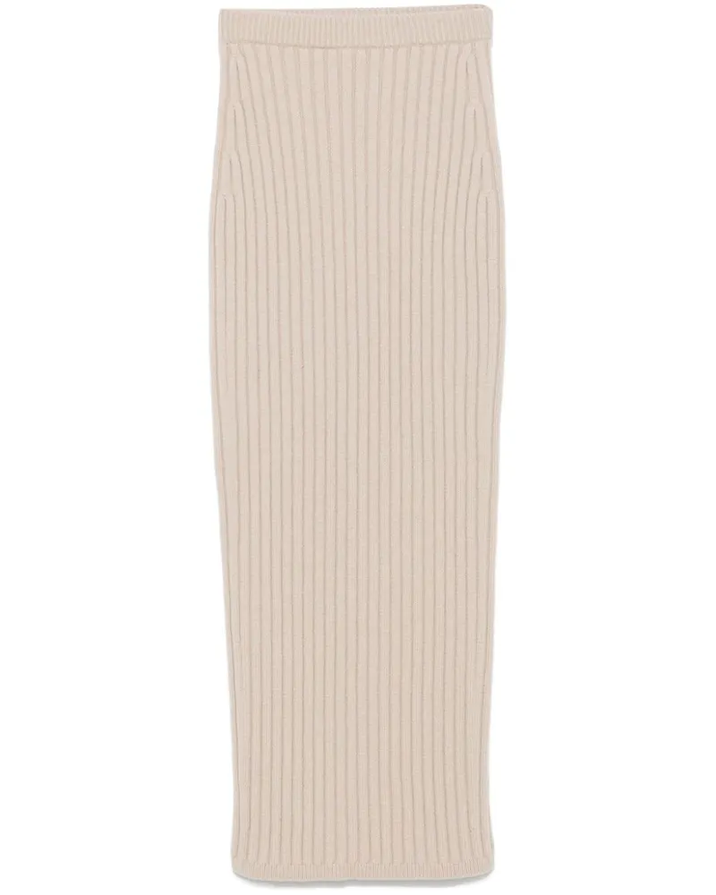 Max Mara Gerippter Midirock - Nude Nude