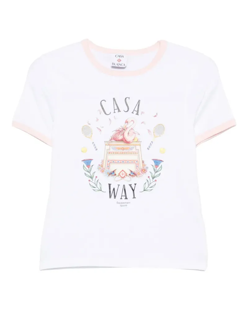 Casablanca Paris Casa Way Ringer-T-Shirt - Weiß Weiß