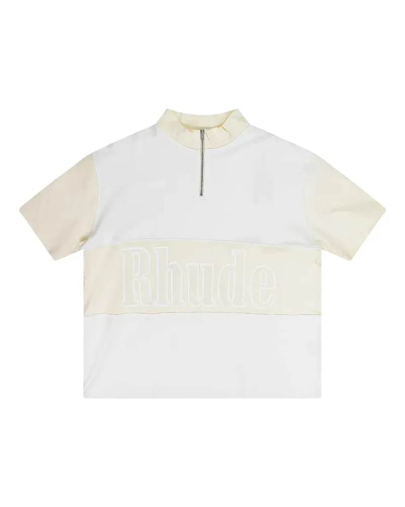 RHUDE T-Shirt mit Reißverschluss - Weiß Weiß