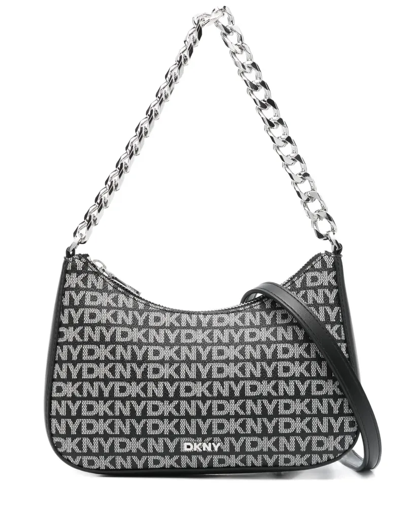 DKNY Kleine Jenna Umhängetasche mit Kettenriemen - Schwarz Schwarz