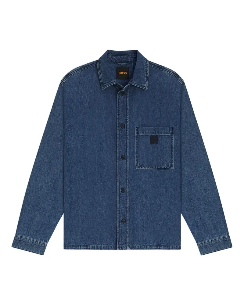 HUGO BOSS Jeanshemd mit aufgesetzten Taschen - Blau Blau