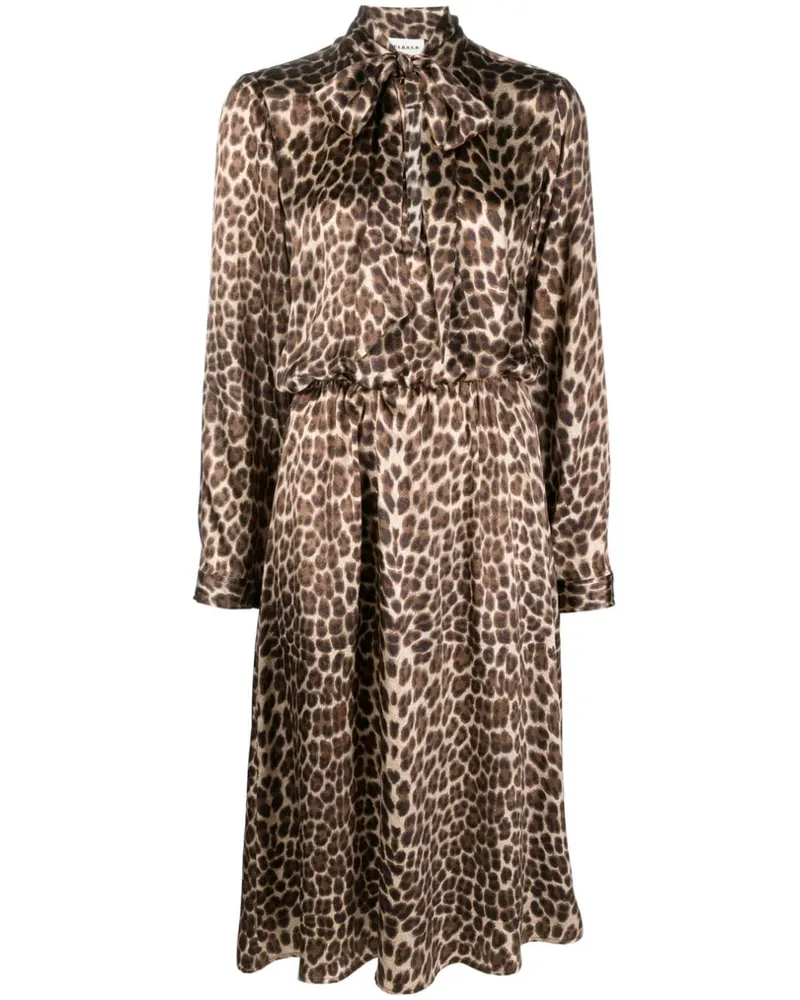 P.A.R.O.S.H. P.A.R.O H. Seidenkleid mit Leoparden-Print - Braun Braun