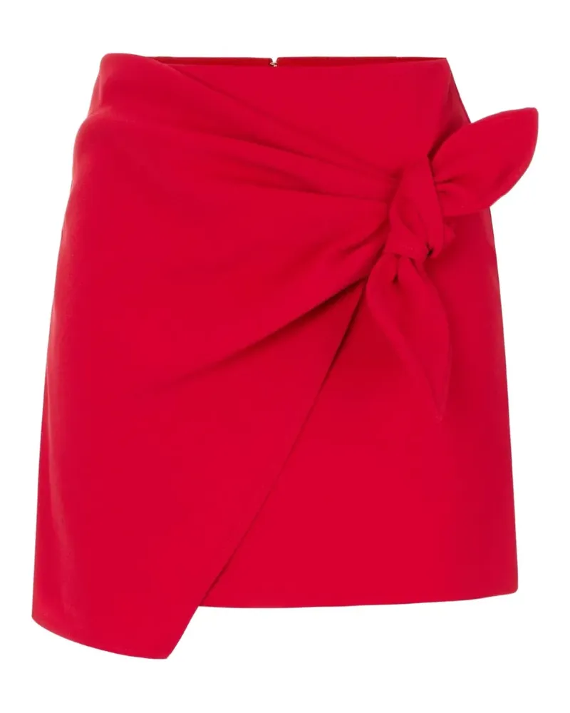 Elisabetta Franchi lightweight crêpe miniskirt with bow - Rot Rot