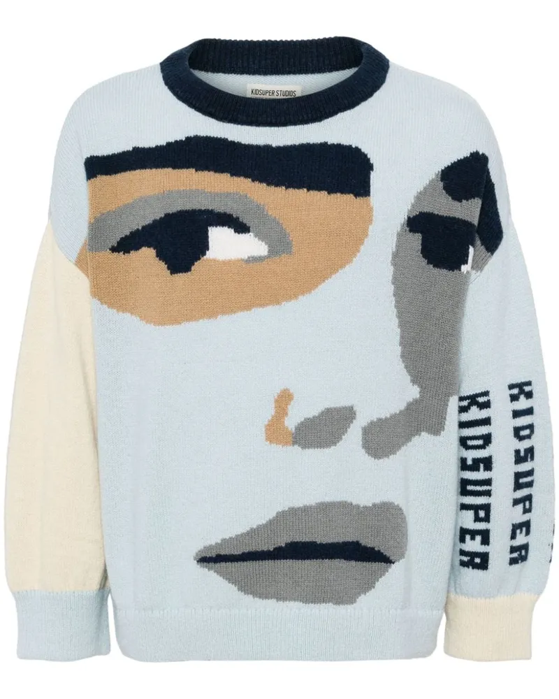 KidSuper Pullover mit grafischem Print - Blau Blau