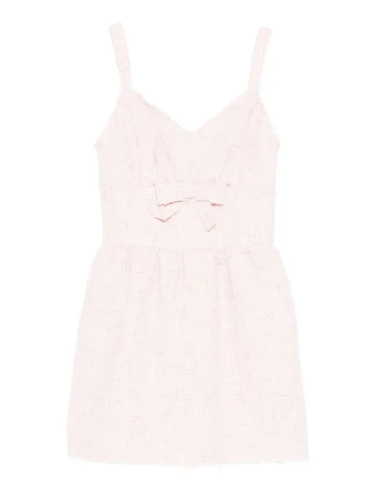 SHUSHU/TONG bow-detail tweed dress - Rosa Rosa