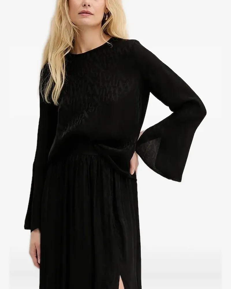 Armani Exchange Bluse mit Glockenärmeln - Schwarz Schwarz