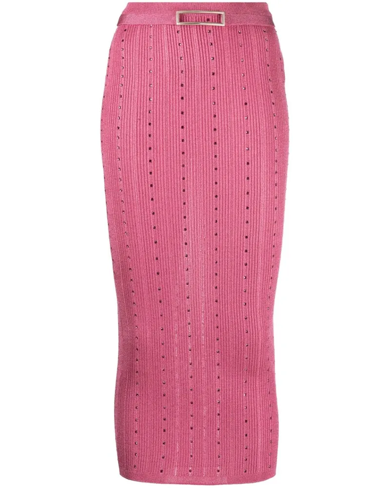 Alessandra Rich Gestrickter Midirock - Rosa Rosa