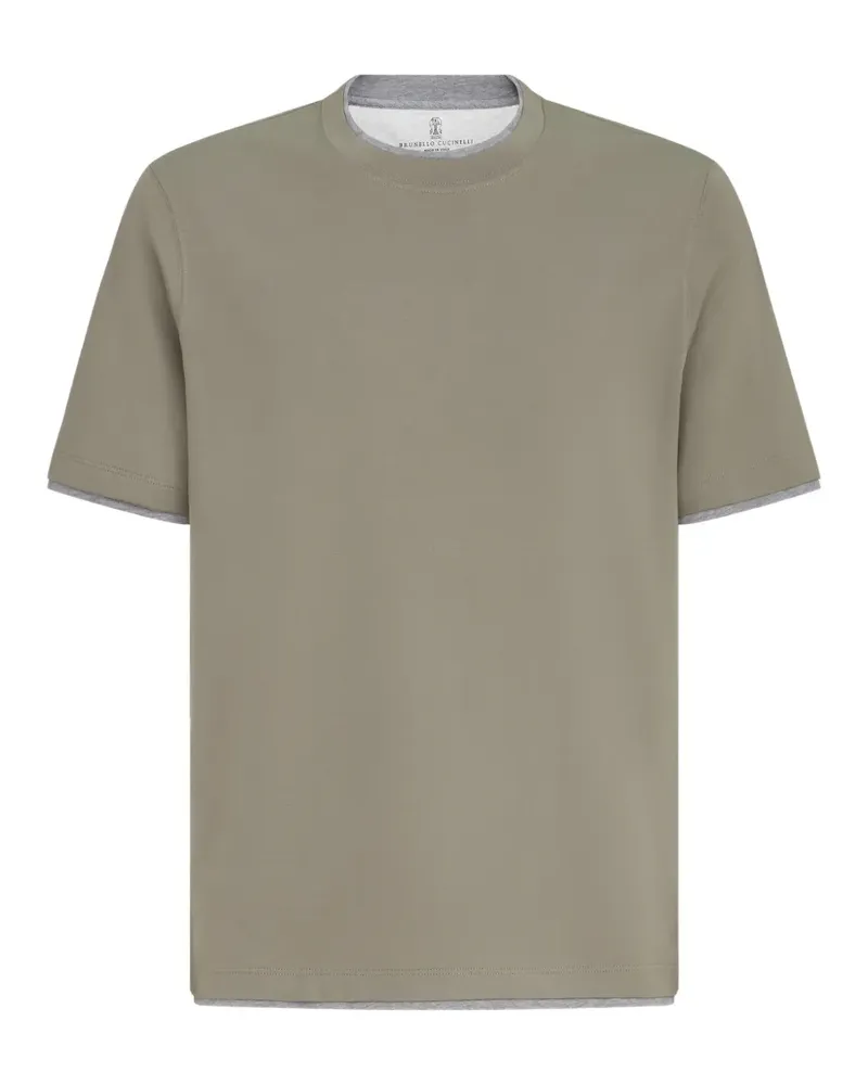 Brunello Cucinelli T-Shirt im Layering-Look - Grau Grau