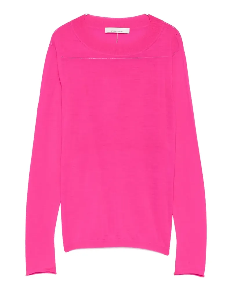Liviana Conti crew-neck sweater - Rosa Rosa