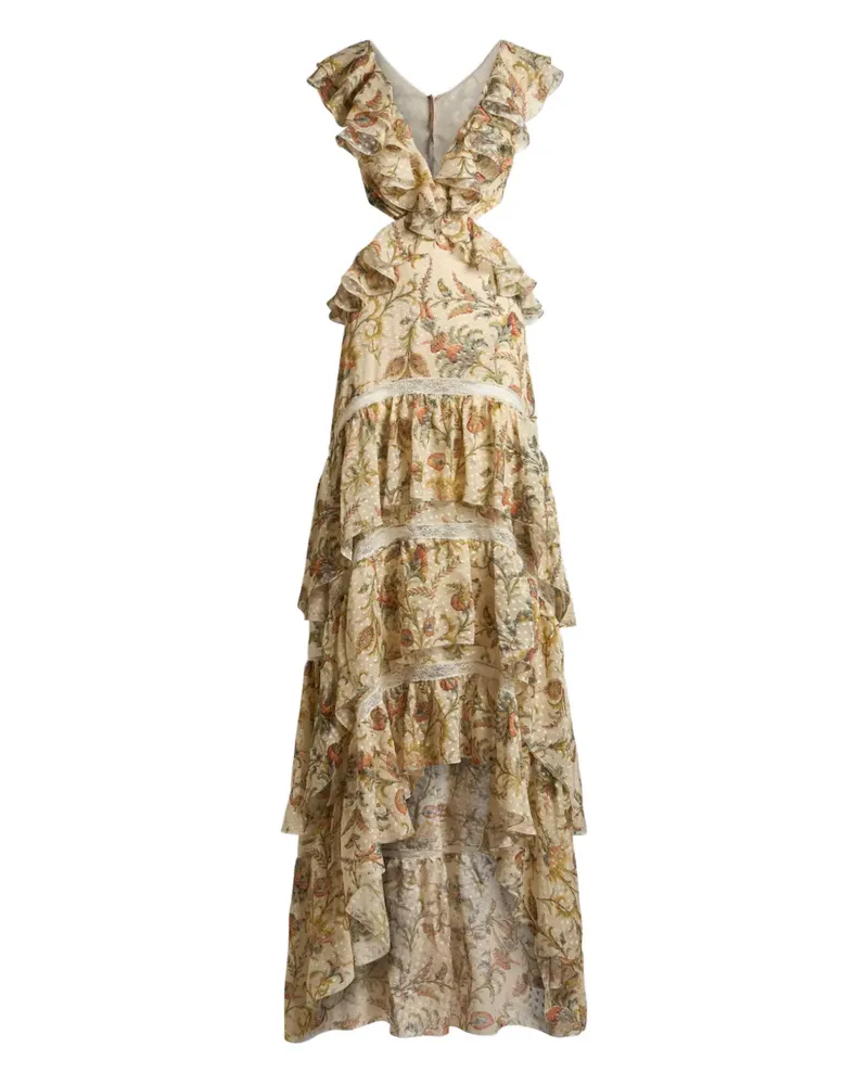 Etro floral-print ruffled dress - Gelb Gelb
