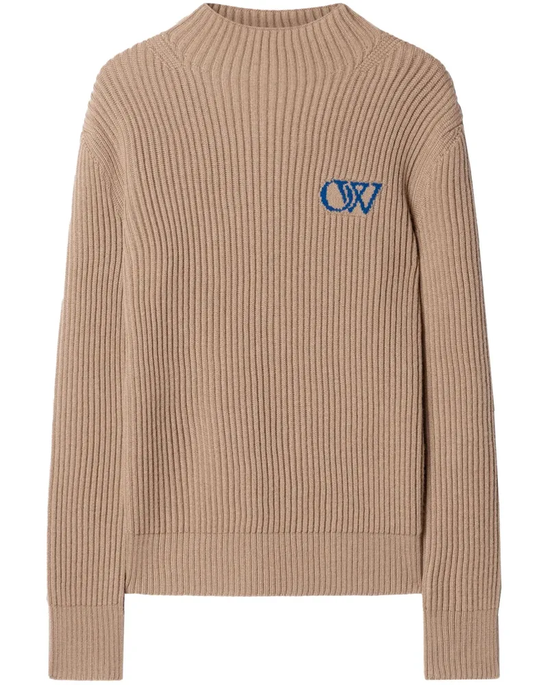 OFF-WHITE Pullover mit Intarsien-Logo - Nude Nude