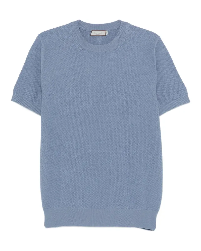 Canali T-Shirt mit rundem Ausschnitt - Blau Blau