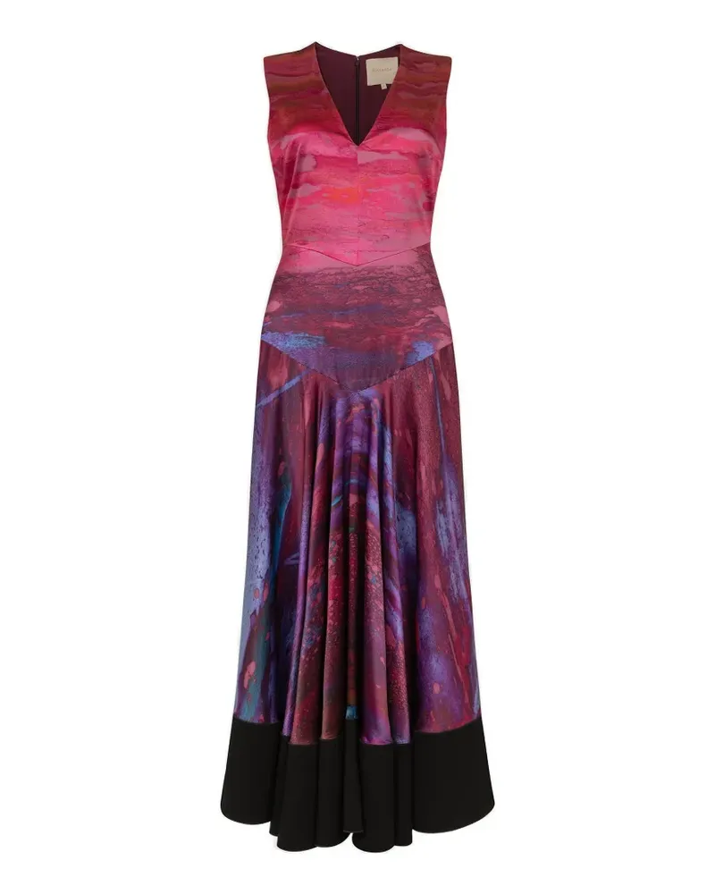 Roksanda Ilincic Omi abstract-print flared midi dress - Rosa Rosa
