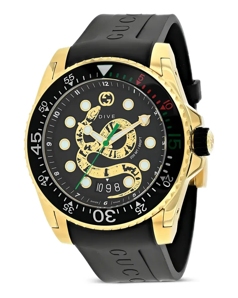 Gucci Dive Armbanduhr 45mm - Schwarz Schwarz