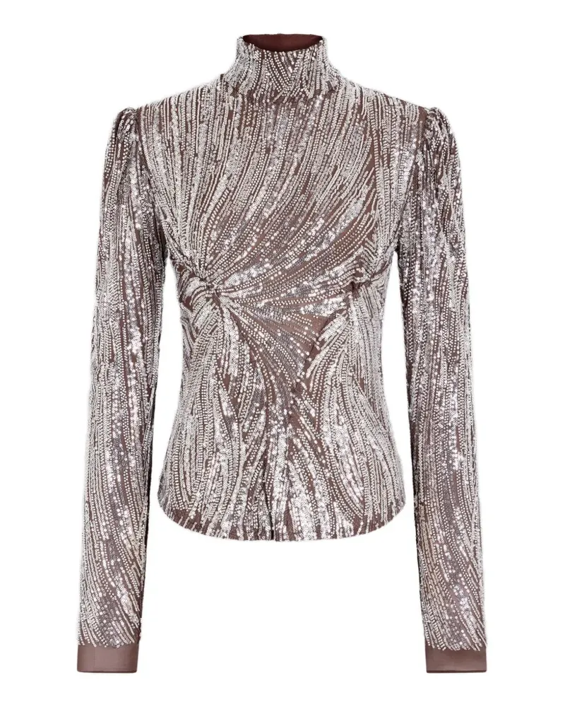 Paco Rabanne Top mit Pailletten - Silber Silber