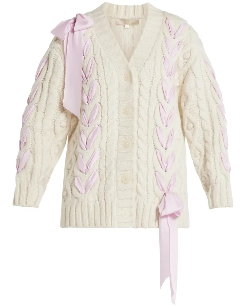 LoveShackFancy Kassius Cardigan - Weiß Weiß