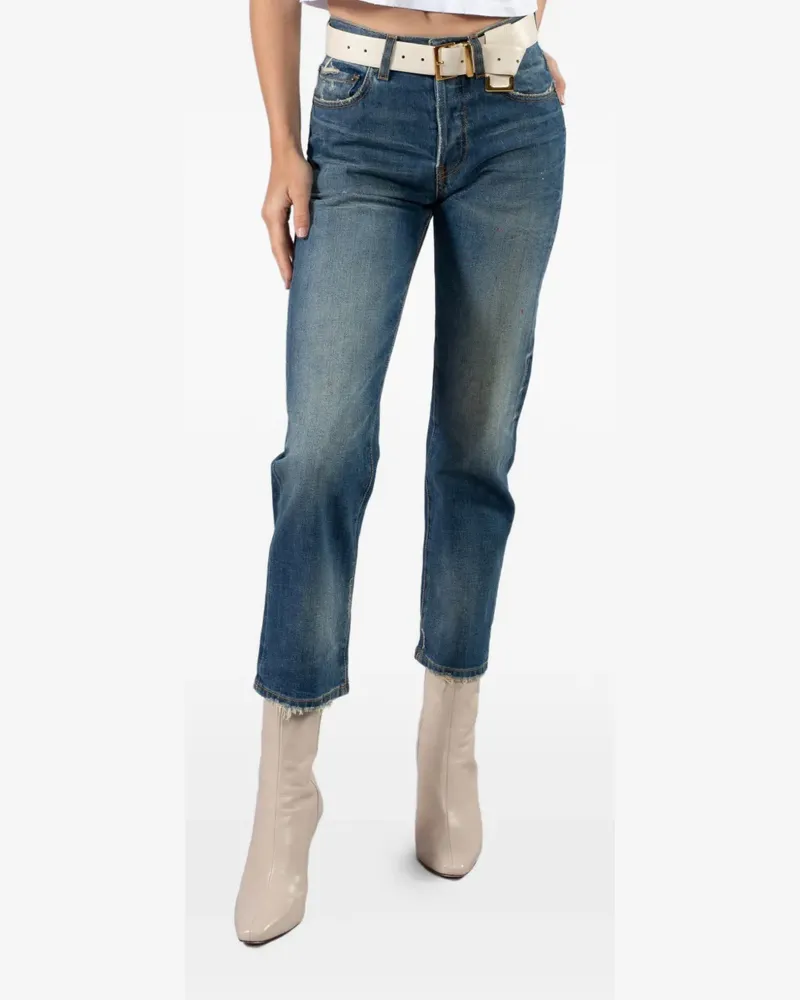 6397 distressed frayed jeans - Blau Blau