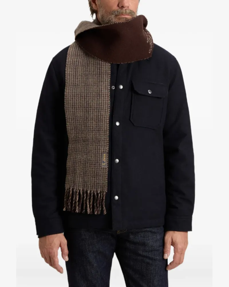 Woolrich Karierter Schal mit Fransen - Braun Braun