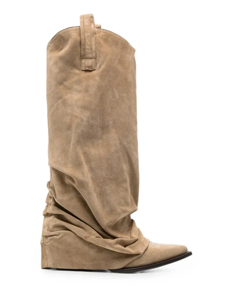 R13 embroidered boots - Nude Nude
