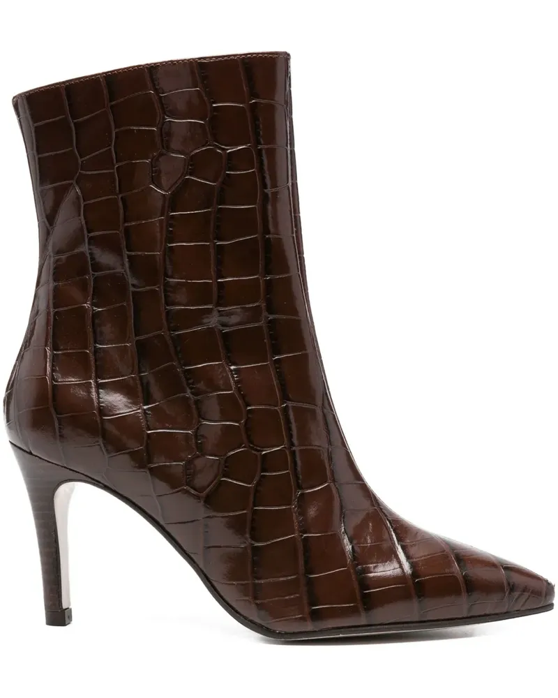 Pedro Miralles Spitze Stiefel mit Kroko-Optik - Braun Braun