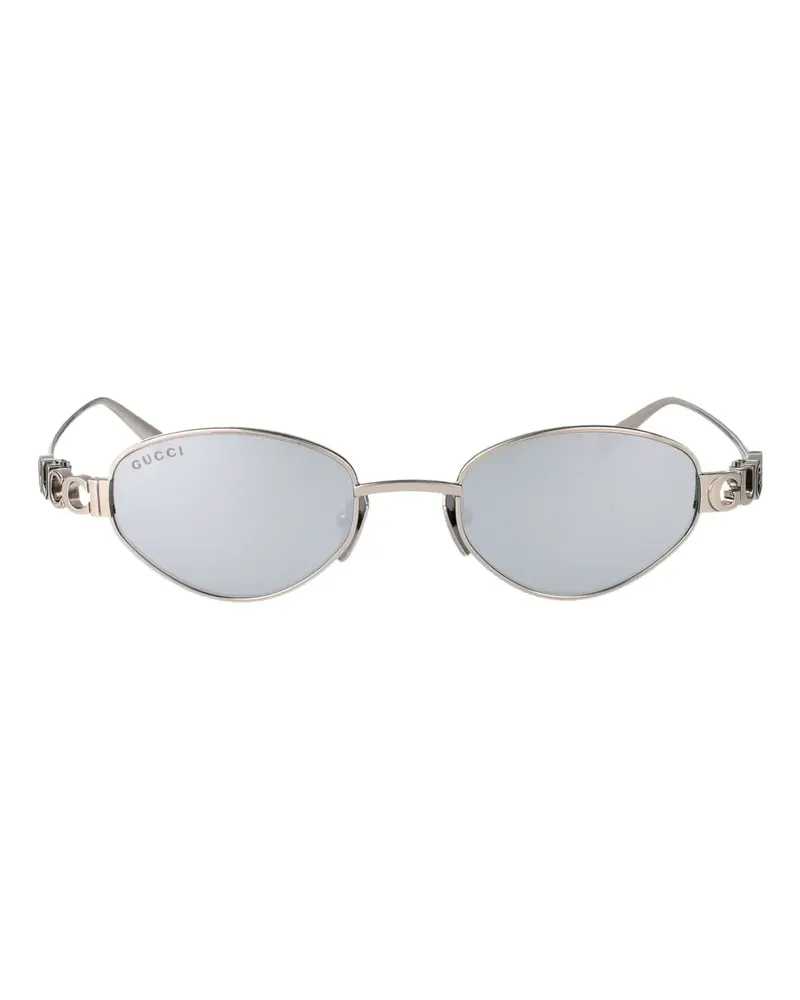 Gucci Sonnenbrille mit ovalem Gestell - Silber Silber